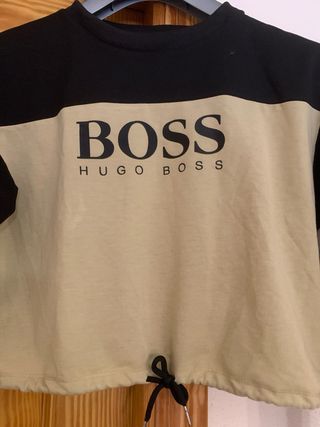 Sudadera Mujer Beige y Negra