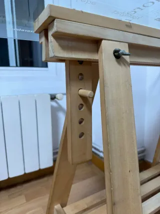 Mesa escritorio cristal y madera