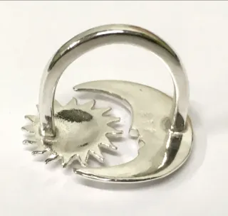 Anillo Plata Sol y Luna Ajustable