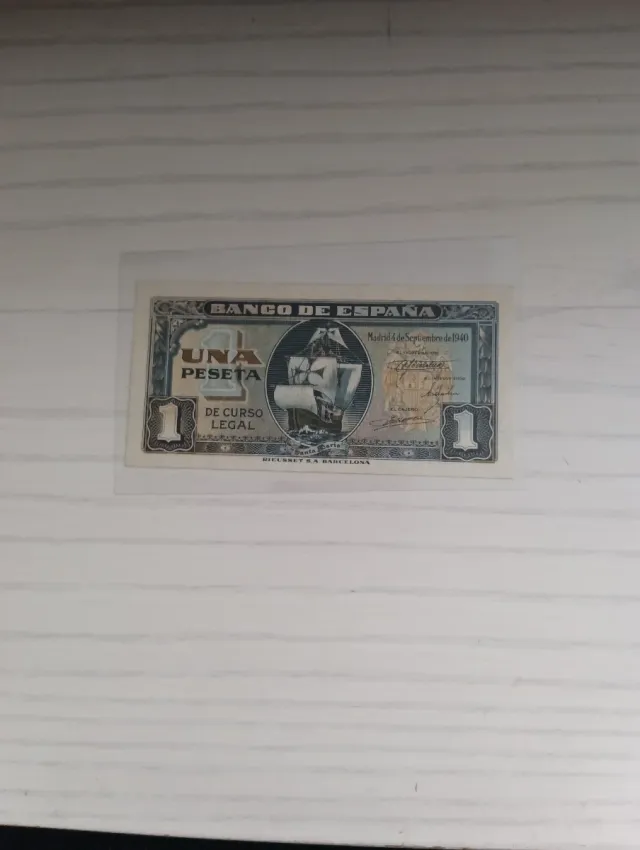Billete 1 Peseta Banco de España 1940