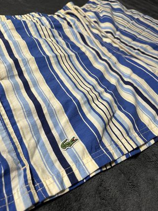 Bañador Lacoste Rayas Azul y Blanco