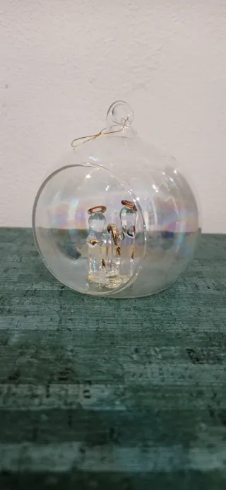 Palla Natale Vetro Soffiato con Presepe