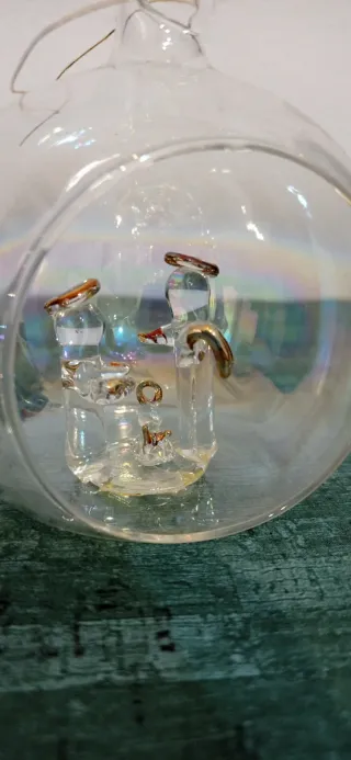 Palla Natale Vetro Soffiato con Presepe