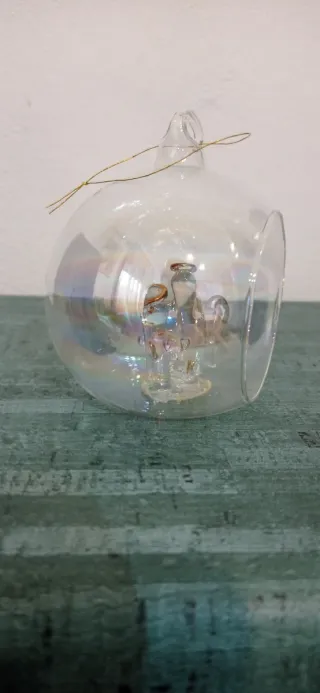 Palla Natale Vetro Soffiato con Presepe