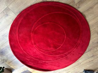 Alfombra redonda roja