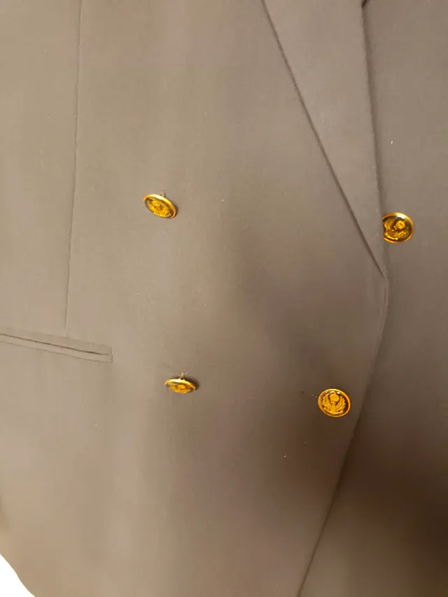 Jaqueta cruzada azul marinho