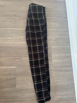 Pantalones de cuadros con cremallera