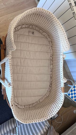 Moisés cuna crochet con soporte madera colecho