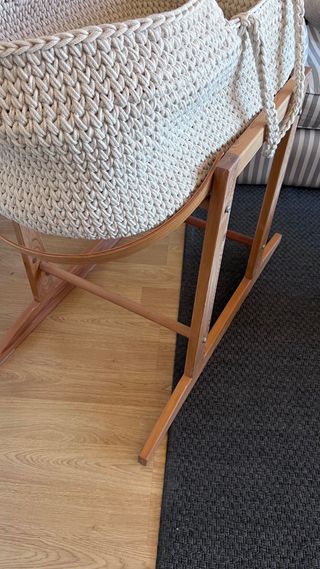 Moisés cuna crochet con soporte madera colecho