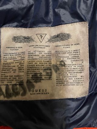 Chaqueta Guess Plumas Naranja Niños