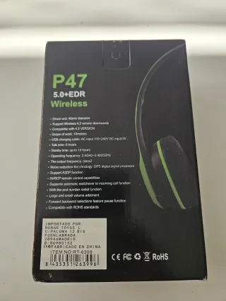 Auriculares P47 Bluetooth 5.0+EDR