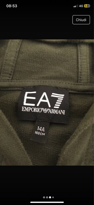 Felpa EA7 Armani Exchange verde oliva
