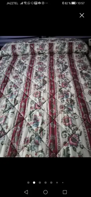 Colcha edredón matrimonio floral