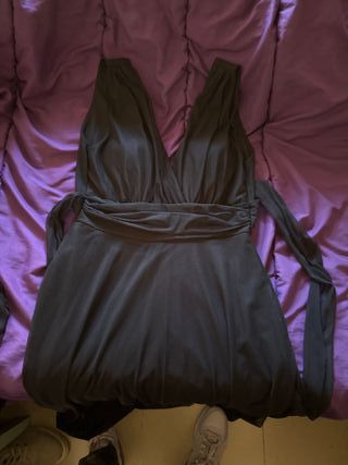 Vestido largo negro gasa fin de año