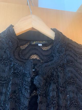 Blusón negro largo tejido elástico