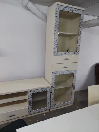 Mueble de salón modular blanco y negro