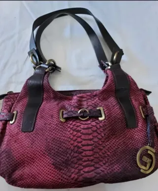 Bolso Gianni Conti Piel Serpiente Rojo