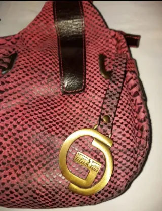 Bolso Gianni Conti Piel Serpiente Rojo