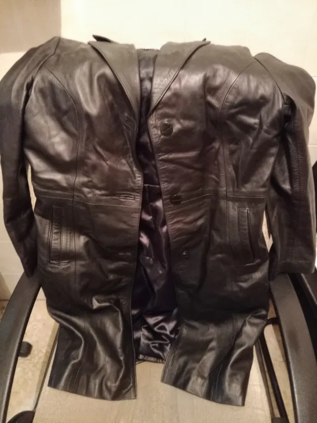 Abrigo Merca Piel Negro Mujer