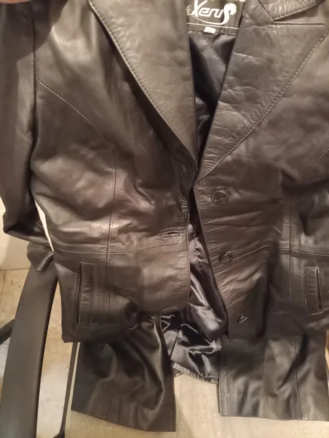 Abrigo Merca Piel Negro Mujer