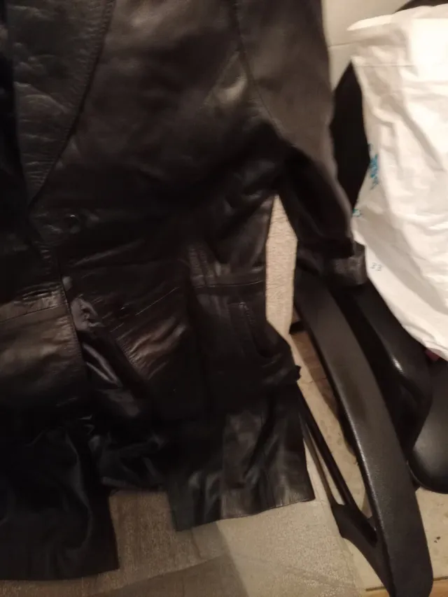 Abrigo Merca Piel Negro Mujer