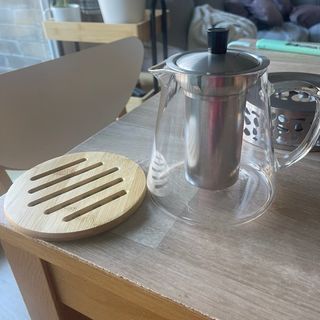 Tetera de cristal con calentador