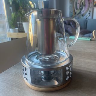 Tetera de cristal con calentador