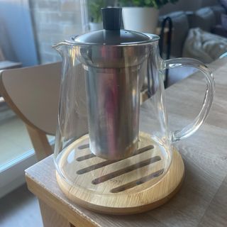 Tetera de cristal con calentador