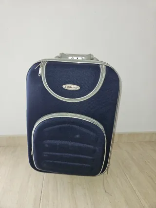 Maleta Bossages con ruedas azul y gris