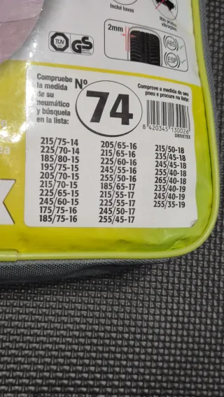 Cadenas de nieve textiles marca DRIVETEX 74