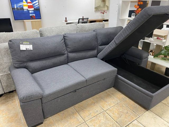 Sofá Cama Chaise Longue 3 Plazas Gris