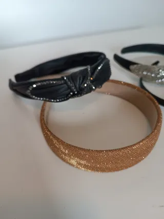 Diademas Tocado Negro y Dorado