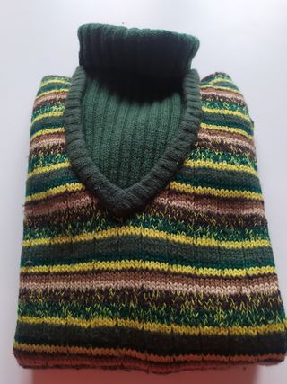 Pullover vintage collo alto righe