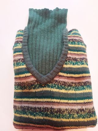 Pullover vintage collo alto righe