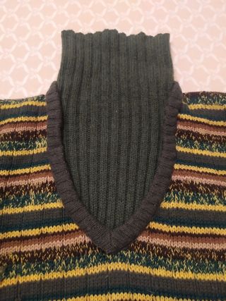 Pullover vintage collo alto righe