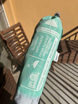 Sombrilla Playa 200cm con protección solar UPF 50+