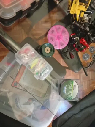 Lote pesca: cañas, carretes y accesorios