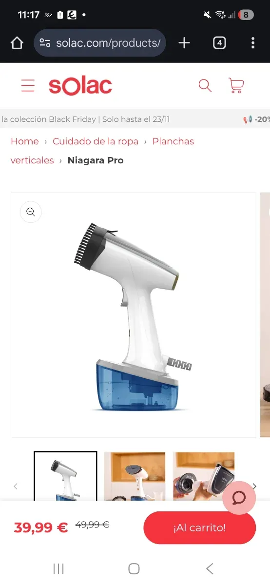 Plancha Vertical Solac Niagara Pro 1680W