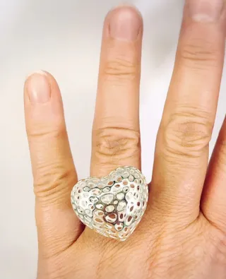 Anillo Corazón Plata Hueco