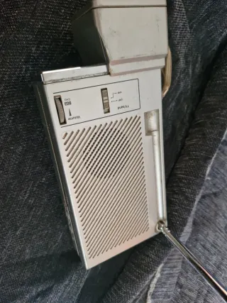 TV Portátil Vintage Gris/Plata