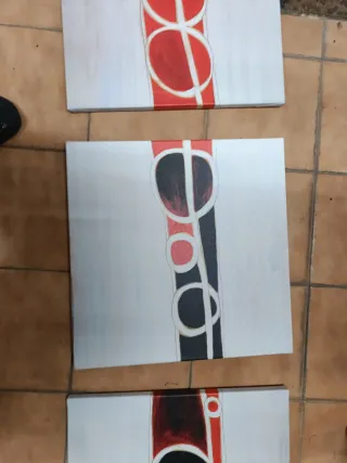 Set di 3 quadri astratti moderni