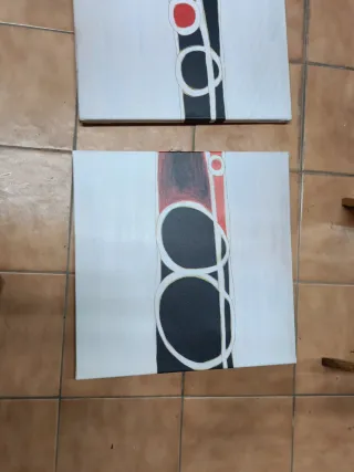 Set di 3 quadri astratti moderni