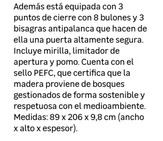 Puerta acorazada nogal