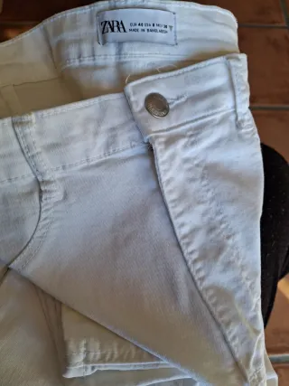 Pantalones Zara Blancos Talla 40