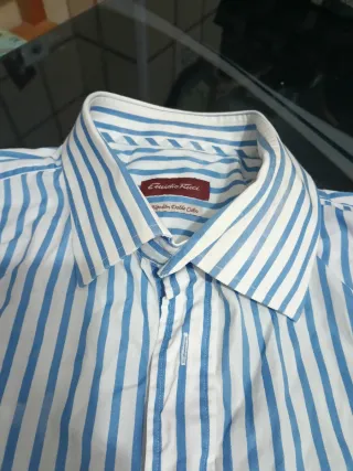 Camisa Emidio Tucci Rayas Azul y Blanco