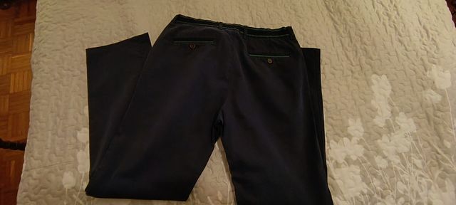 Pantalón Purificación García azul y verde