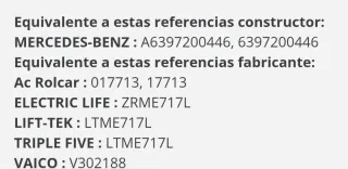 Mecanismo elevalunas Mercedes Vito 639