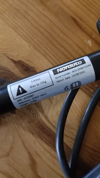 Portabicicletas Strap 100-3 + portamatricula y luz