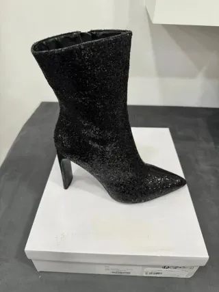 Stivali Faina neri glitter donna NUOVI