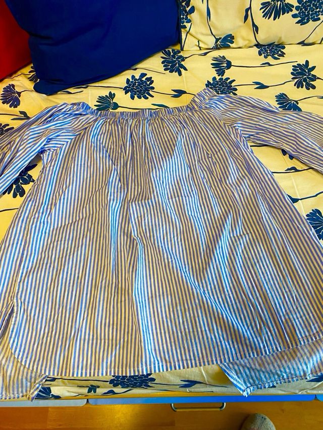 Blusa Rayas Espalda Abierta Lazo